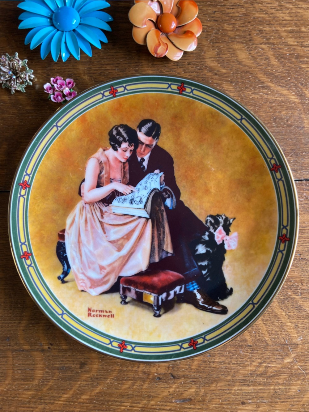 1980s Norman Rockwell Decorative Ltd Ed Plate Numbered A Couple’s Commitment